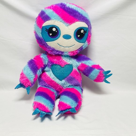 BuildABear Toys Buildabear Heartables Rainbow Sloth Soft Plush